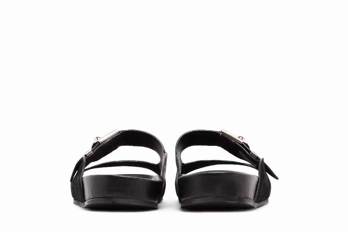 Lanvin Buckle Slides Black, view 7