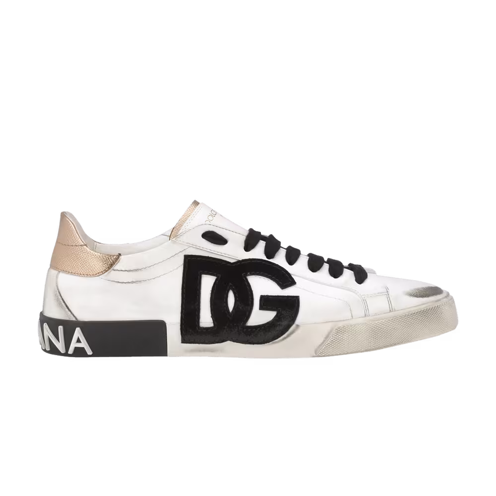 Dolce & Gabbana Portofino Vintage DG Logo Print - White Gold