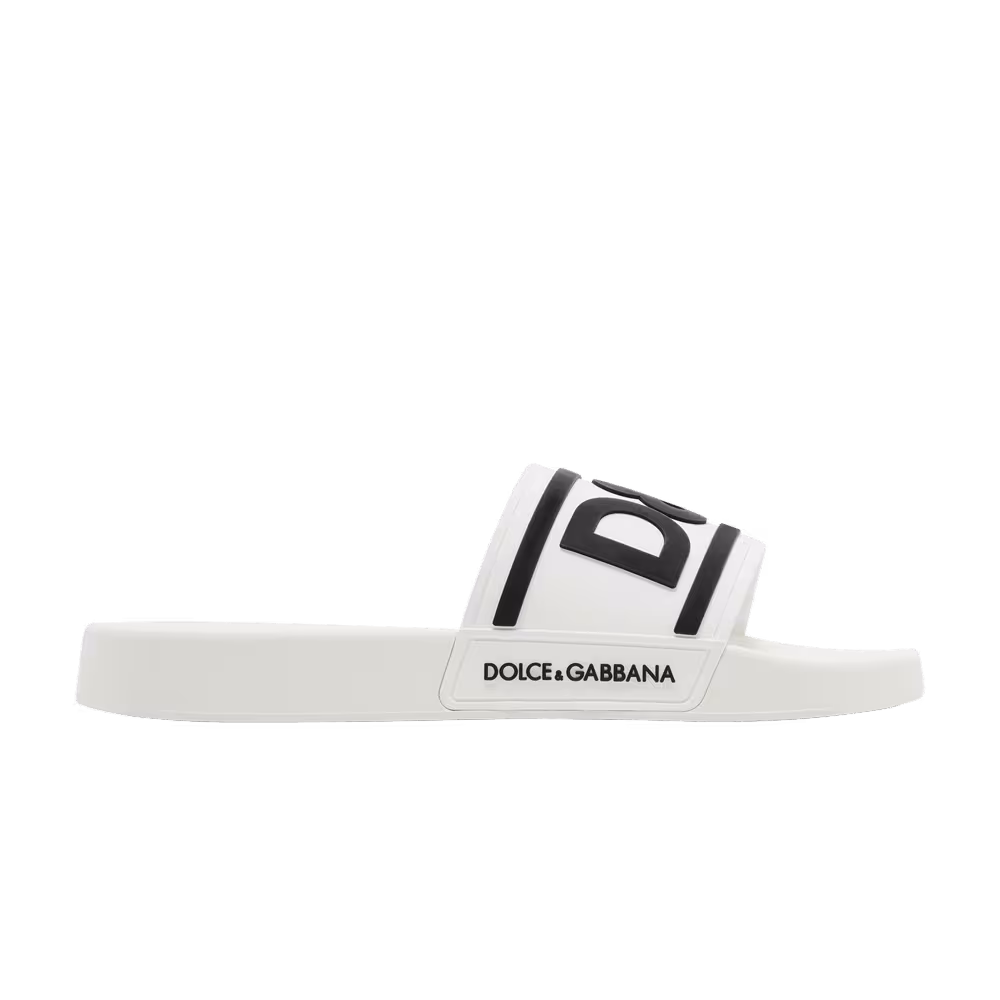 Dolce & Gabbana Slides DG Logo - White Black