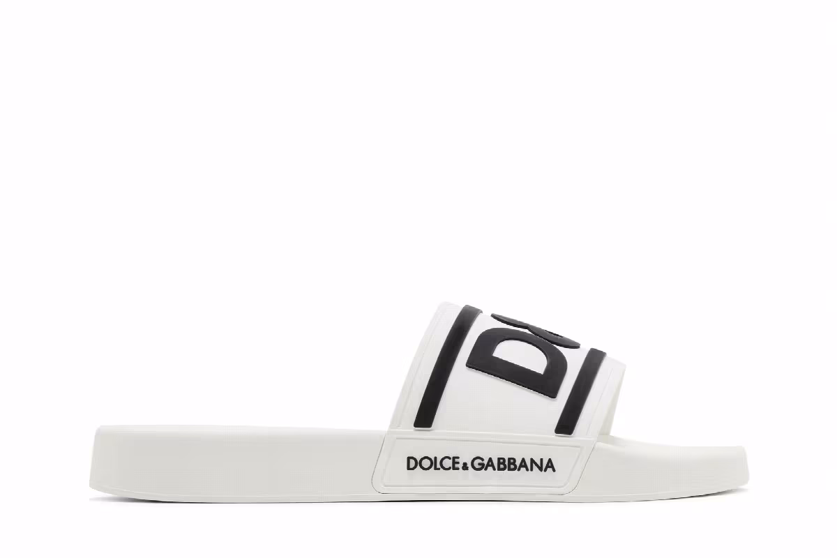 Dolce & Gabbana Slides DG Logo - White Black, view 2