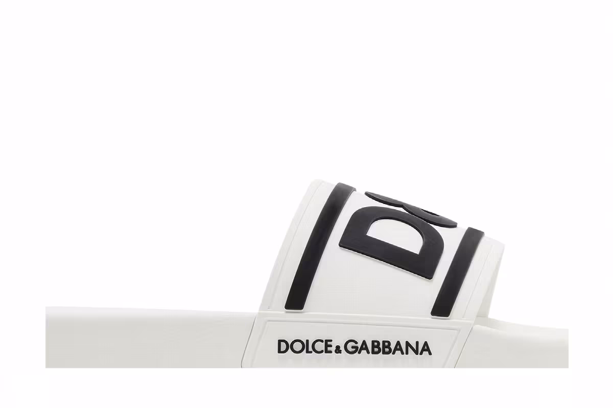 Dolce & Gabbana Slides DG Logo - White Black, view 3