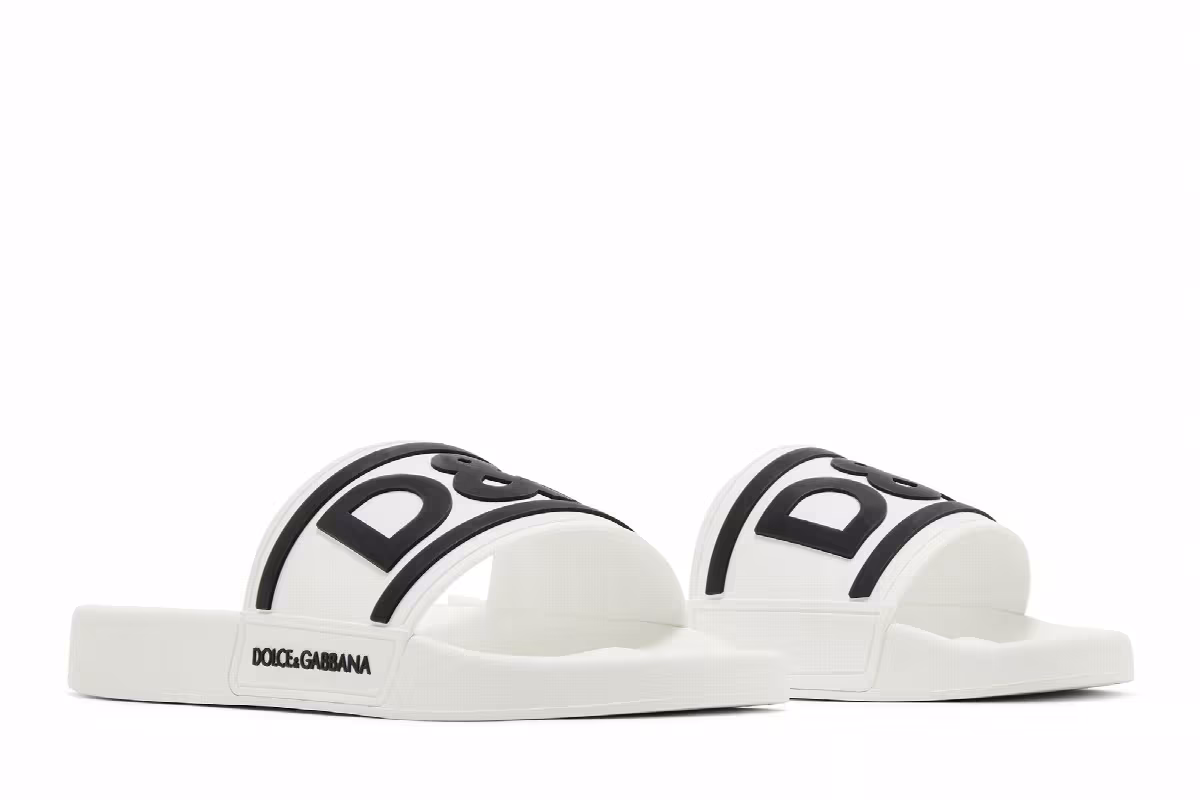 Dolce & Gabbana Slides DG Logo - White Black, view 9