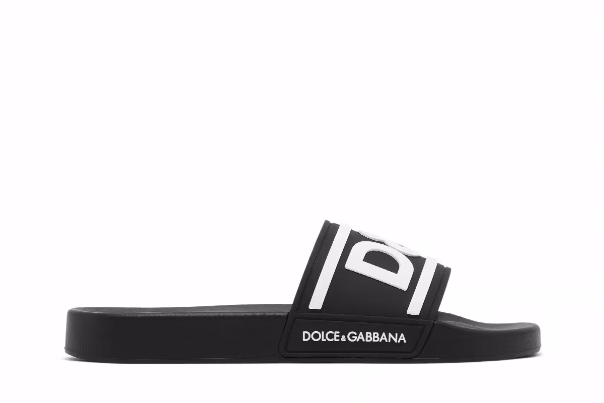 Dolce & Gabbana Slides DG Logo - Black White, view 2