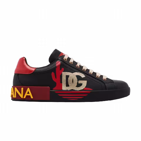 Dolce & Gabbana Portofino Low 'Black Red Cactus'