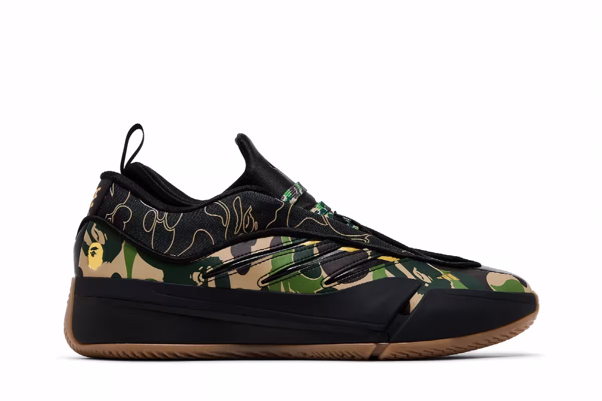 BAPE x adidas Dame 9 Black Green, view 2
