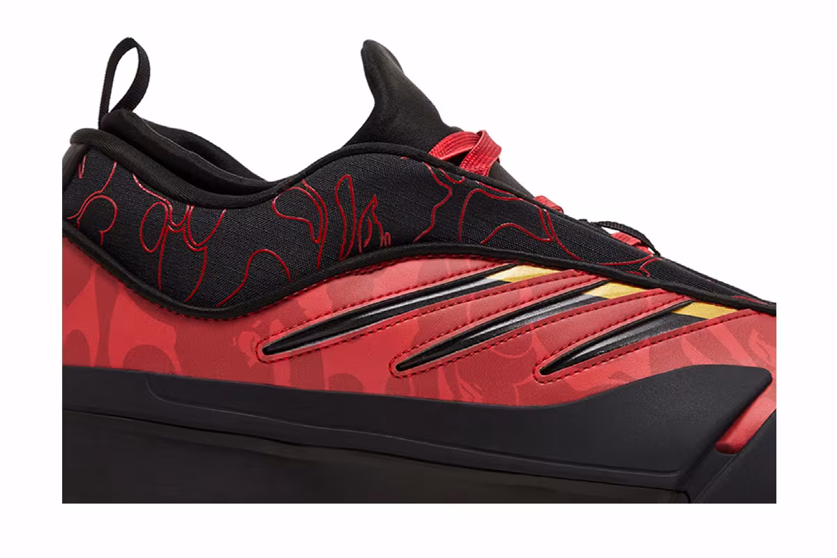 BAPE x adidas Dame 9 Black Scarlet, view 3