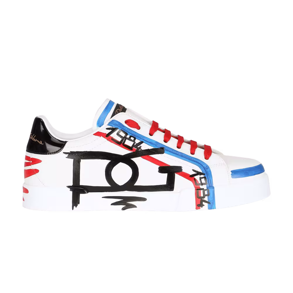 Dolce & Gabbana Portofino White Blue Red Hand Painted