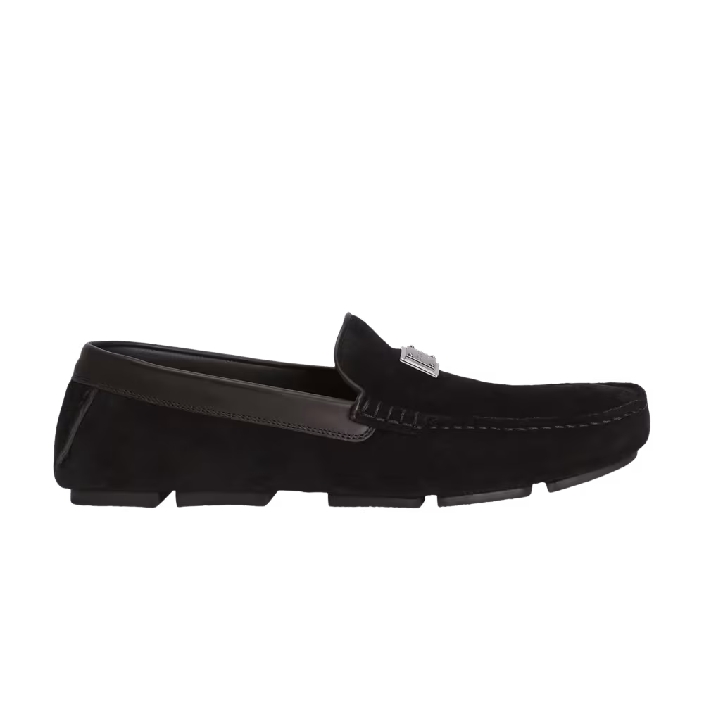 Dolce & Gabbana Split Calfskin Slipper Black