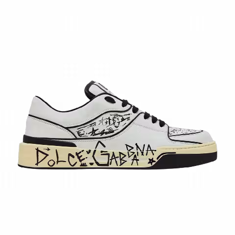 Dolce & Gabbana New Roma Low 'Allover Graffiti - White'
