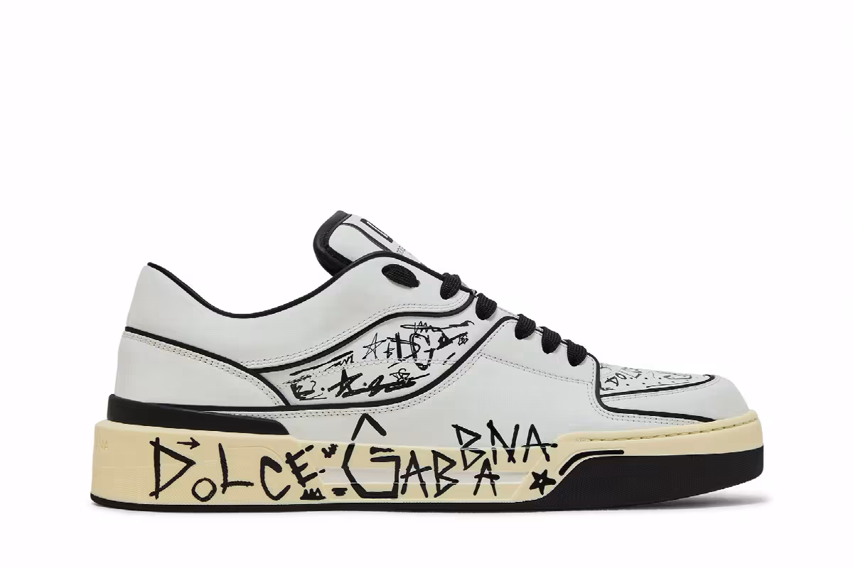 Dolce & Gabbana New Roma Low Allover Graffiti - White, view 2