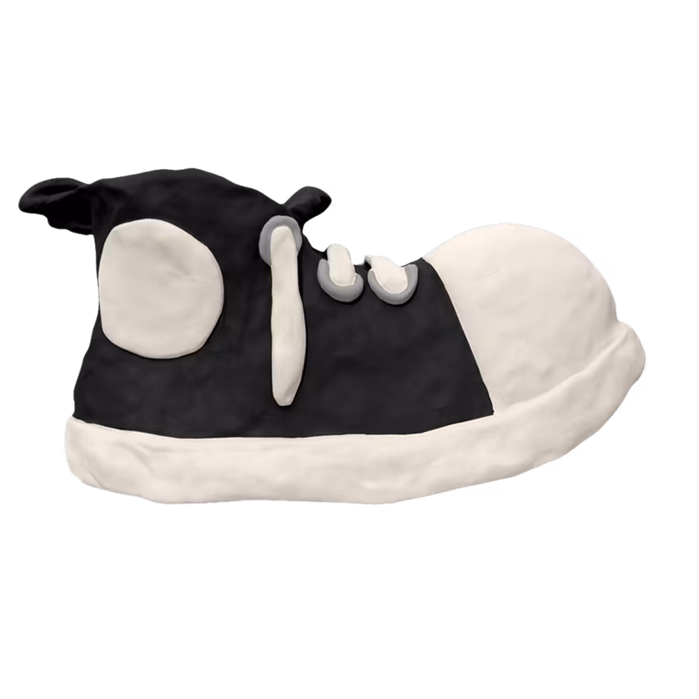 Bravest Studios Clay Shoe Black White