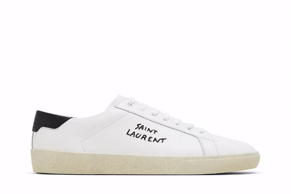 Saint Laurent SL-06 Court Leather White Black 2023, view 2