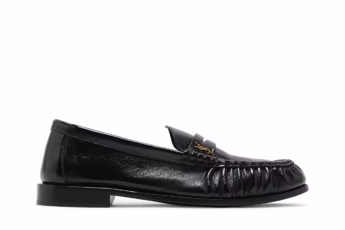 Saint Laurent Le Loafer Penny Slippers Black, view 2
