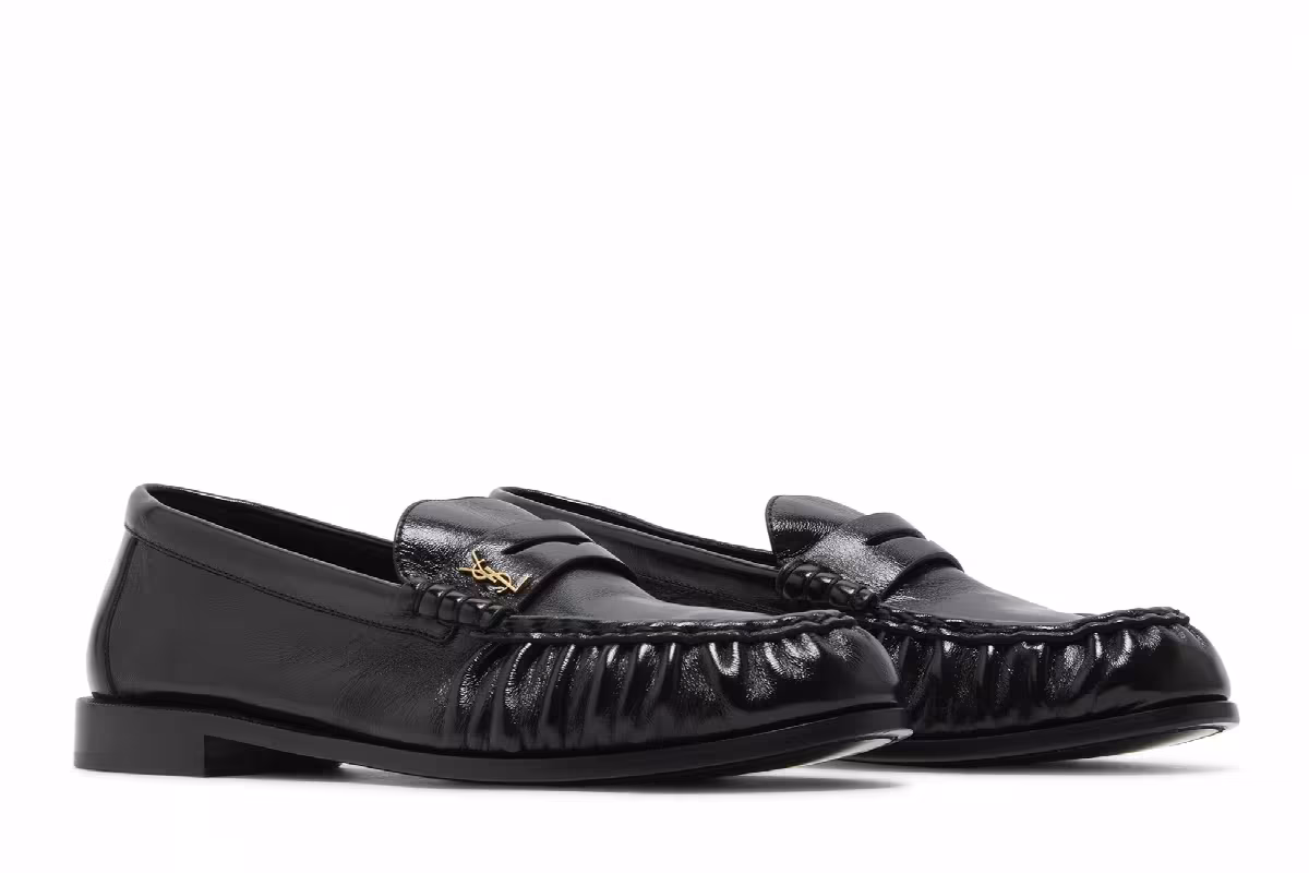 Saint Laurent Le Loafer Penny Slippers Black, view 9