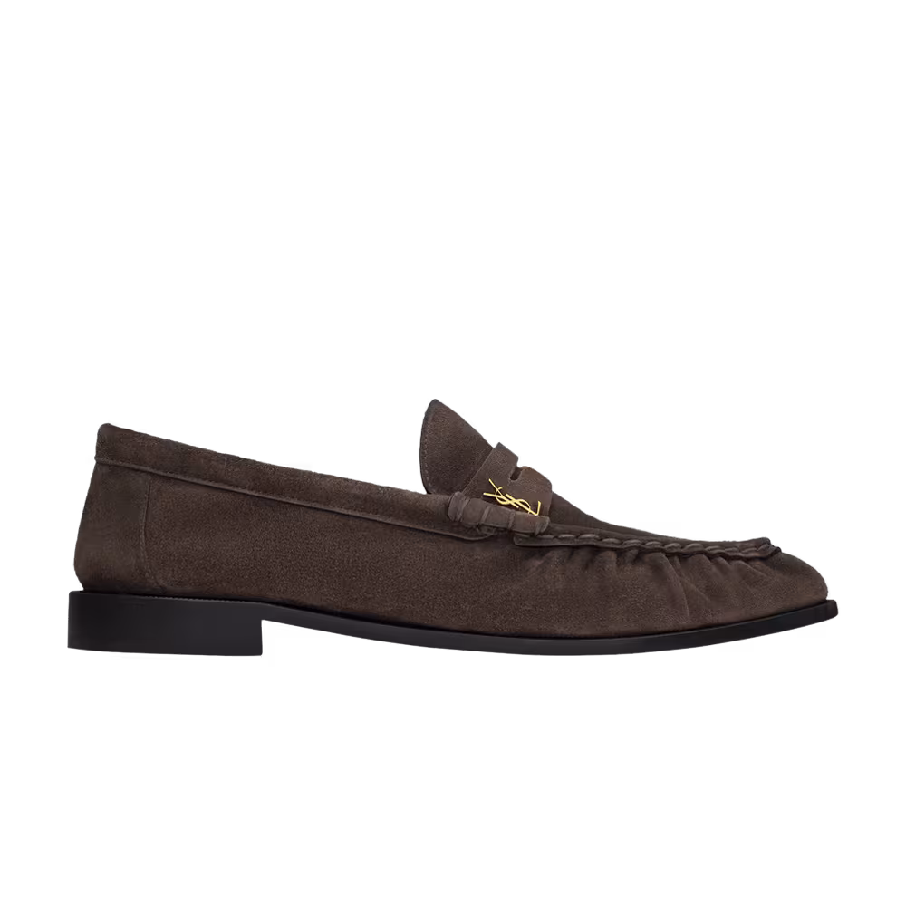 Saint Laurent Le Loafer Penny Slippers Dark Chocolate