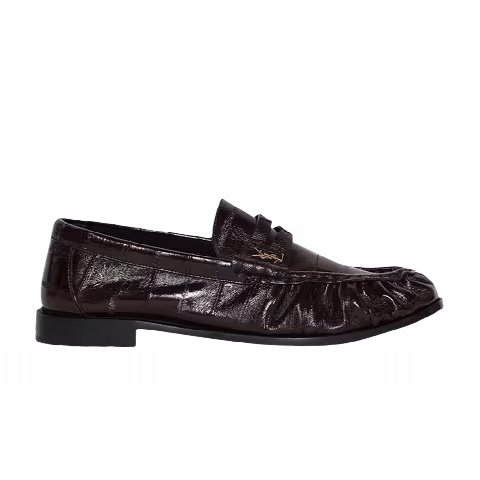 Saint Laurent Wmns Le Loafer Penny Slippers 'Burnt Brown Glazed Eelskin'