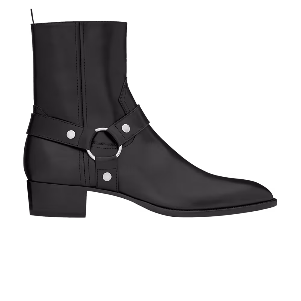 Saint Laurent Wyatt Harness Boot Black