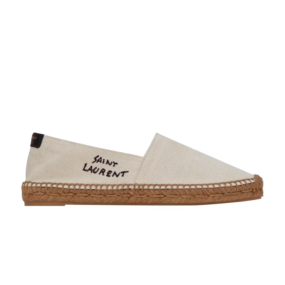 Saint Laurent Embroidered Espadrille Natural Beige