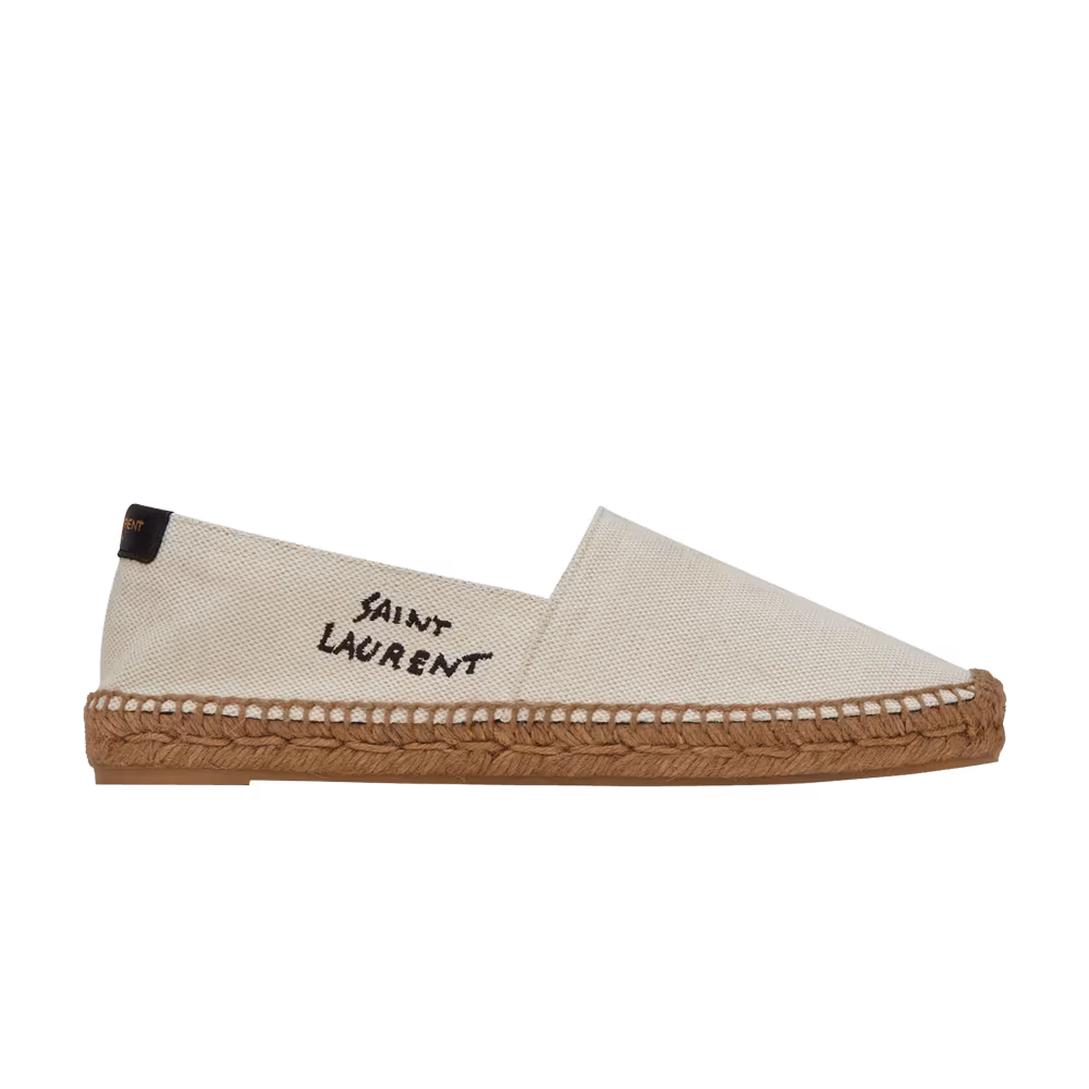 Saint Laurent Women's Embroidered Espadrille Natural Beige