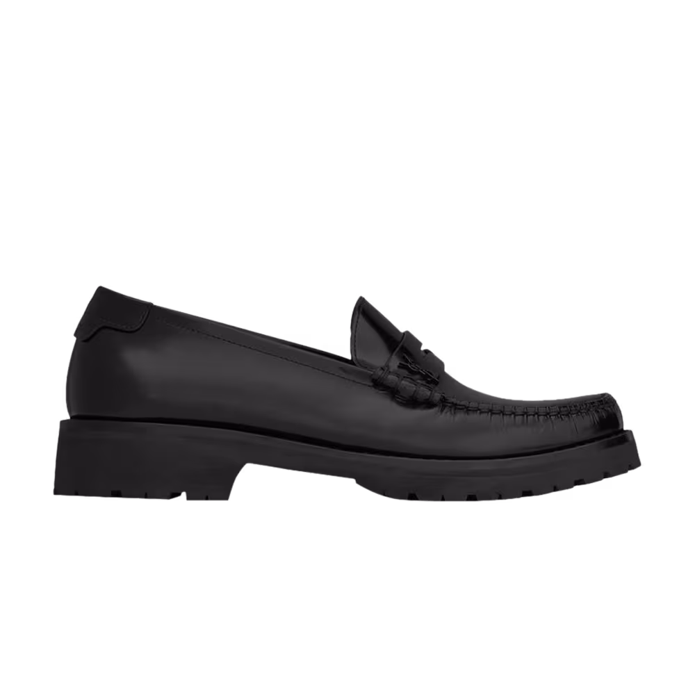 Saint Laurent Women's Le Loafer Chunky Penny Slippers Black
