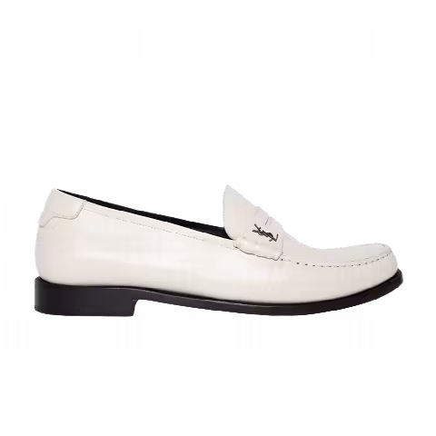 Saint Laurent Le Loafer Penny Slippers 'Pearl'
