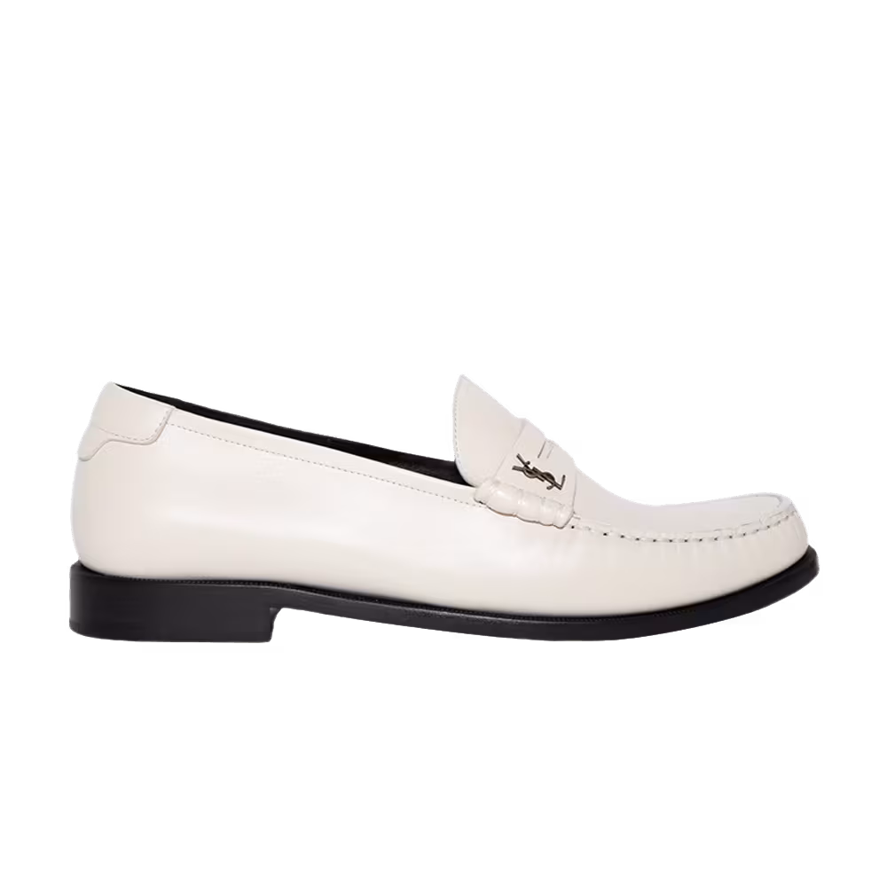 Saint Laurent Le Loafer Penny Slippers Pearl