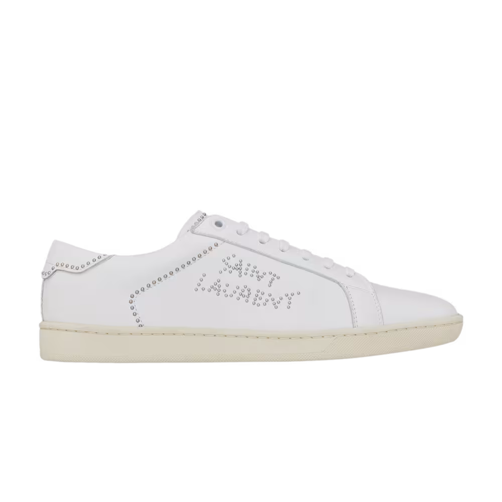 Saint Laurent Women's SL-08 Blanc Optique Studded