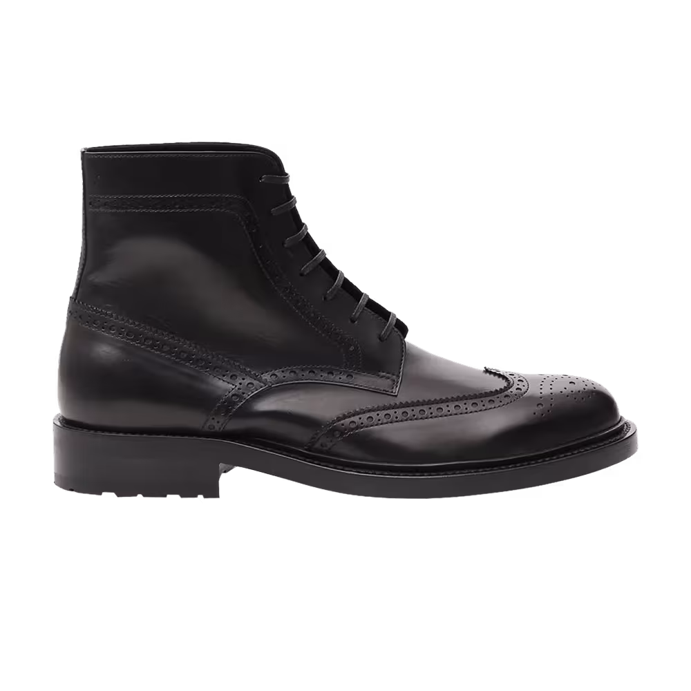Saint Laurent Army 20 Lace Up Boot Black