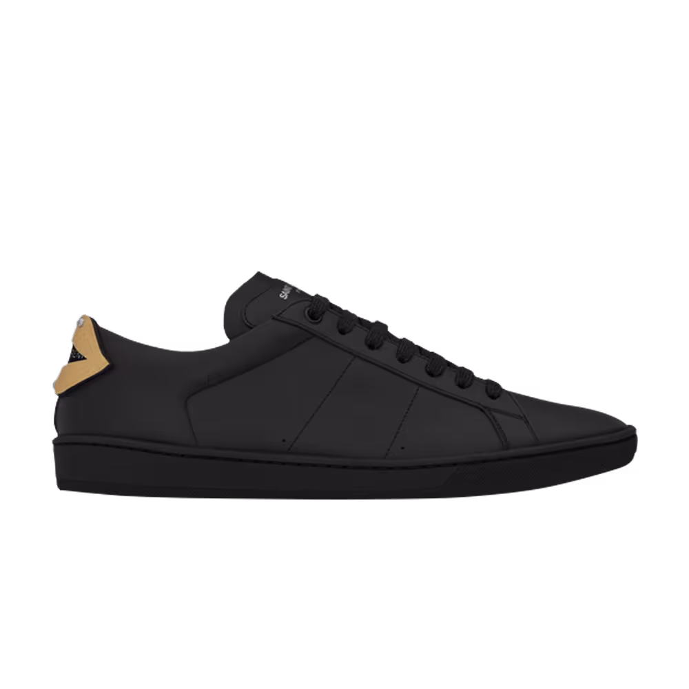 Saint Laurent Signature Court Classic Lips SL/01 Low Top Sneaker Black Gold