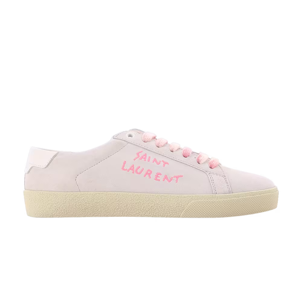 Saint Laurent Women's Court Classic SL-06 Optic White Fluo Pink