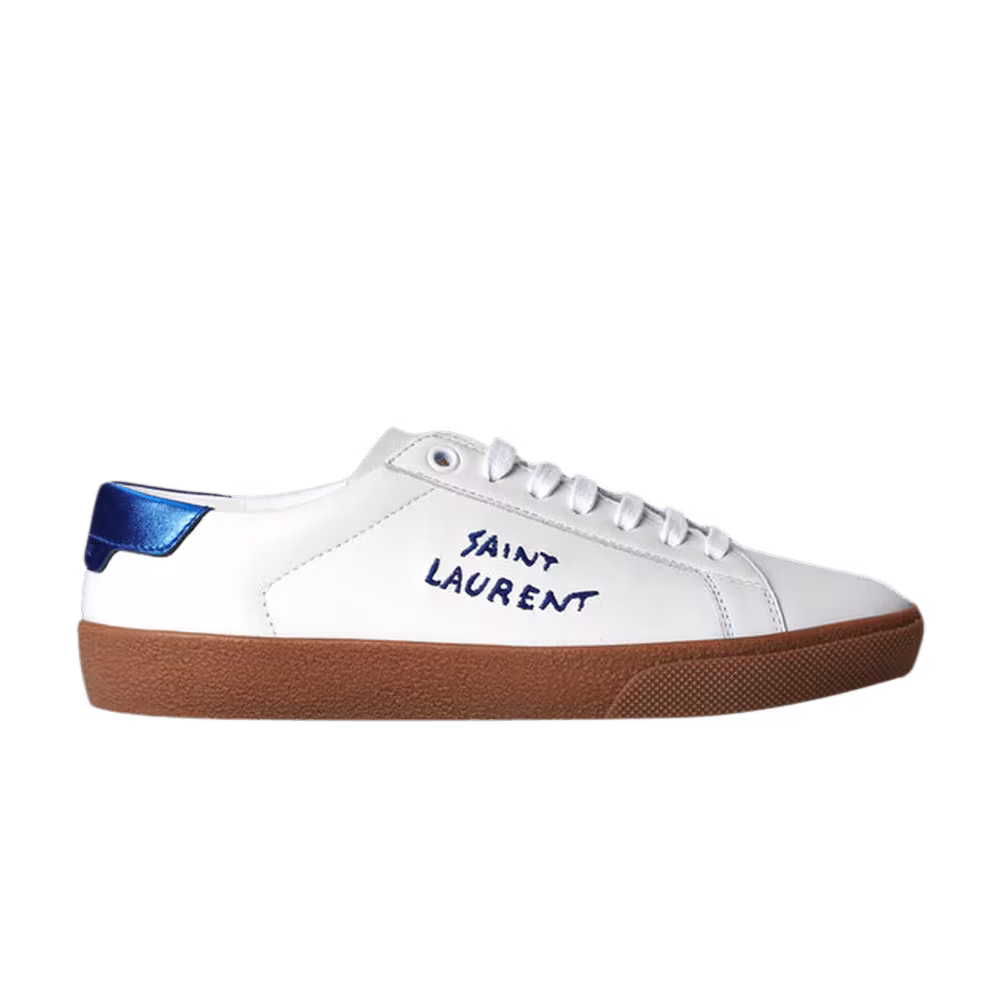 Saint Laurent Women's Court Classic SL/06 Low White Pearl Blue