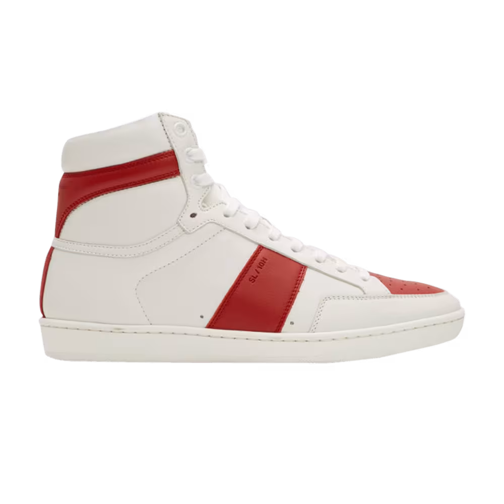 Saint Laurent Signature Court Classic SL/10H High Top Sneaker White Red