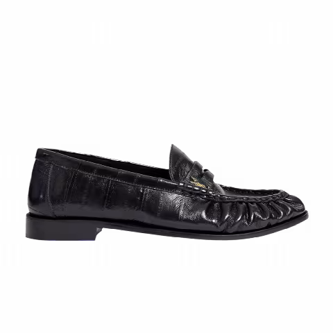 Saint Laurent Le Loafer Penny Slippers 'Black Glazed Eelskin'