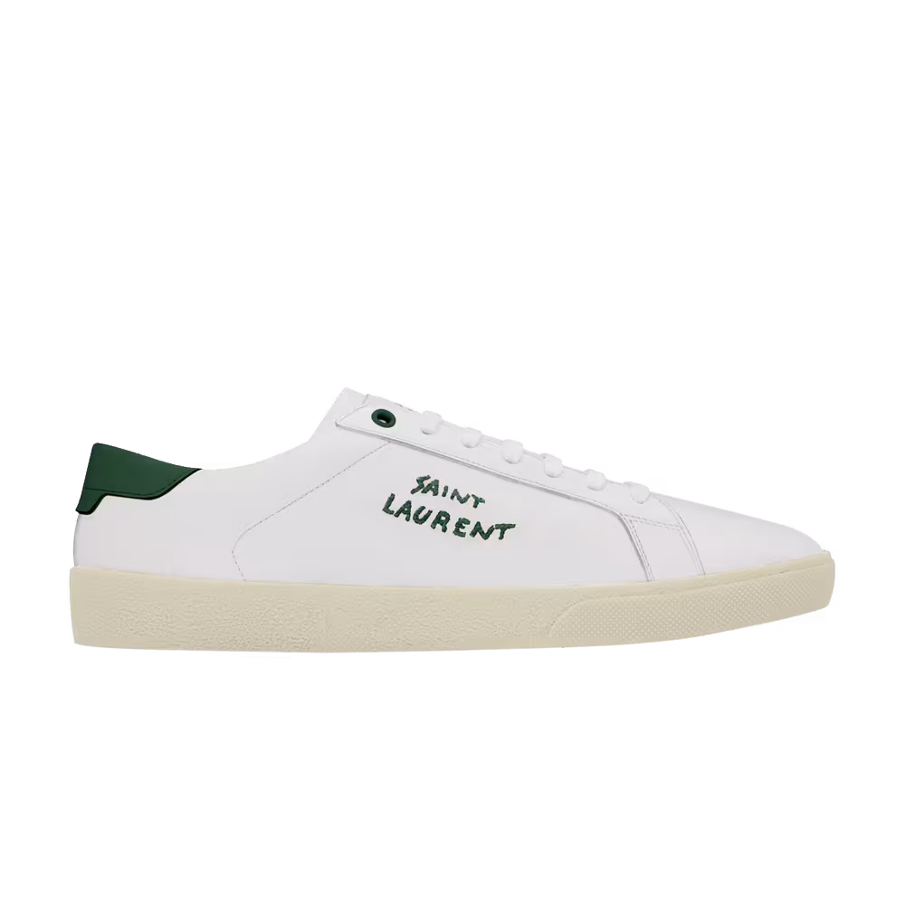 Saint Laurent SL-06 Court Leather White Dark Basil