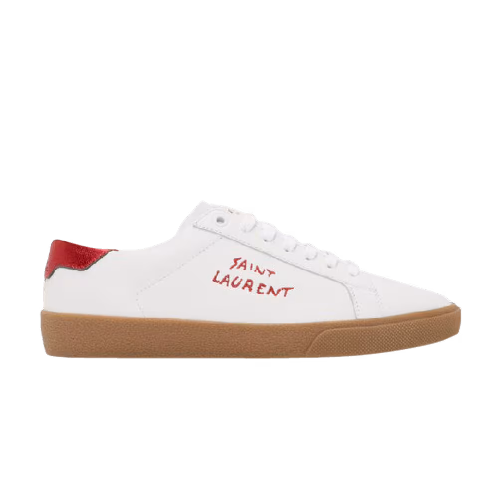Saint Laurent SL-06 Court Leather White Red
