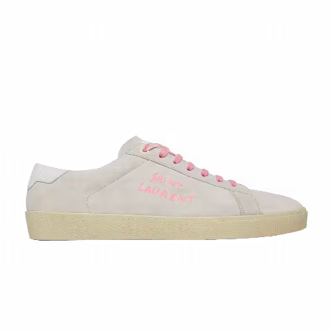 Saint Laurent SL-06 Signature Court Suede 'White Pink'