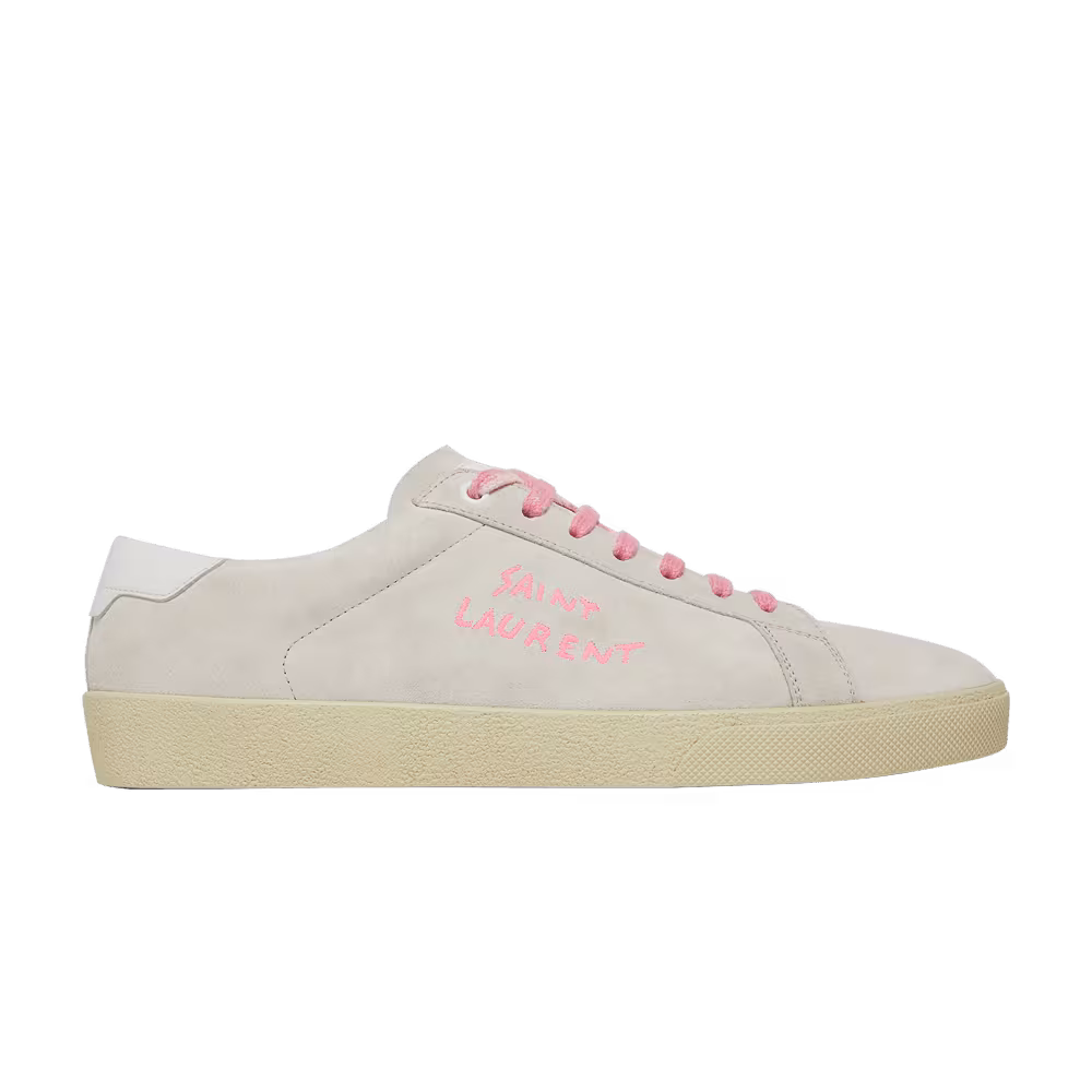 Saint Laurent SL-06 Signature Court Suede White Pink