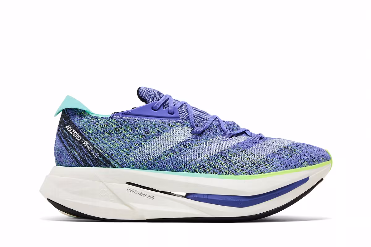 adidas Adizero Prime X 2.0 Strung Cobalt Blue Lucid Lemon, view 2