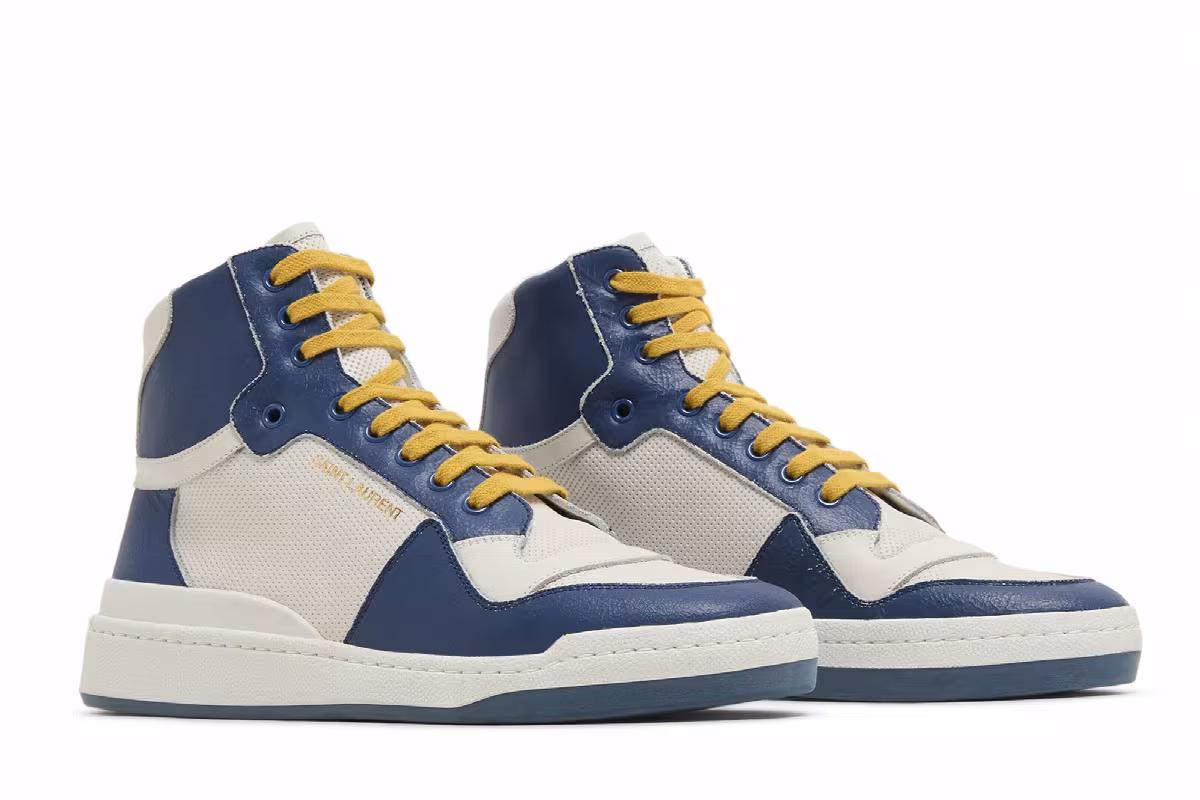 Saint Laurent SL-24 Mid Off White Light Navy, view 9