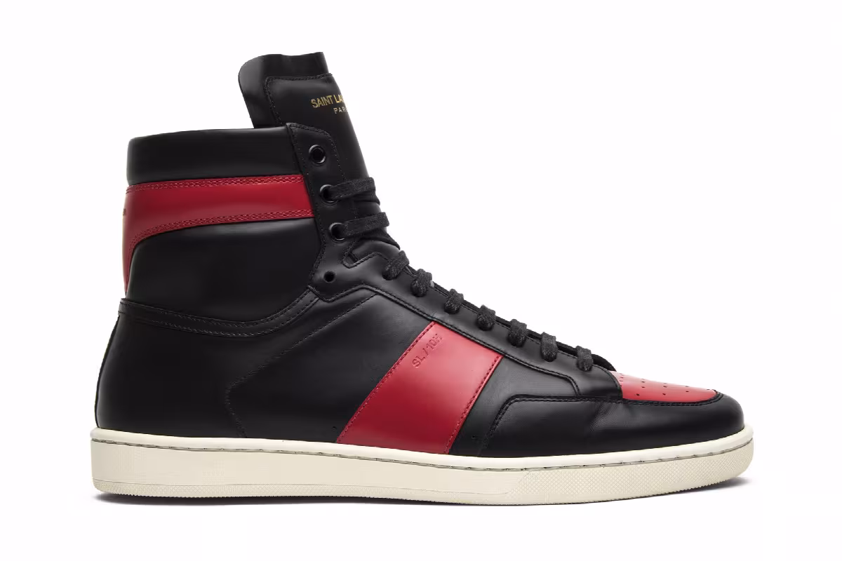 Saint Laurent SL-10 High Top Sneaker Red, view 2