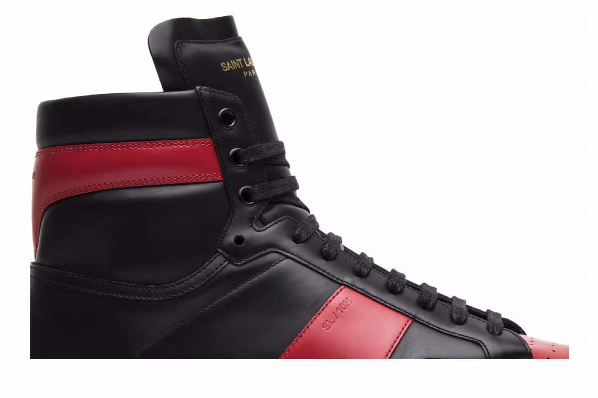 Saint Laurent SL-10 High Top Sneaker Red, view 3
