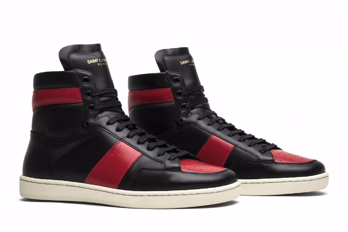 Saint Laurent SL-10 High Top Sneaker Red, view 9