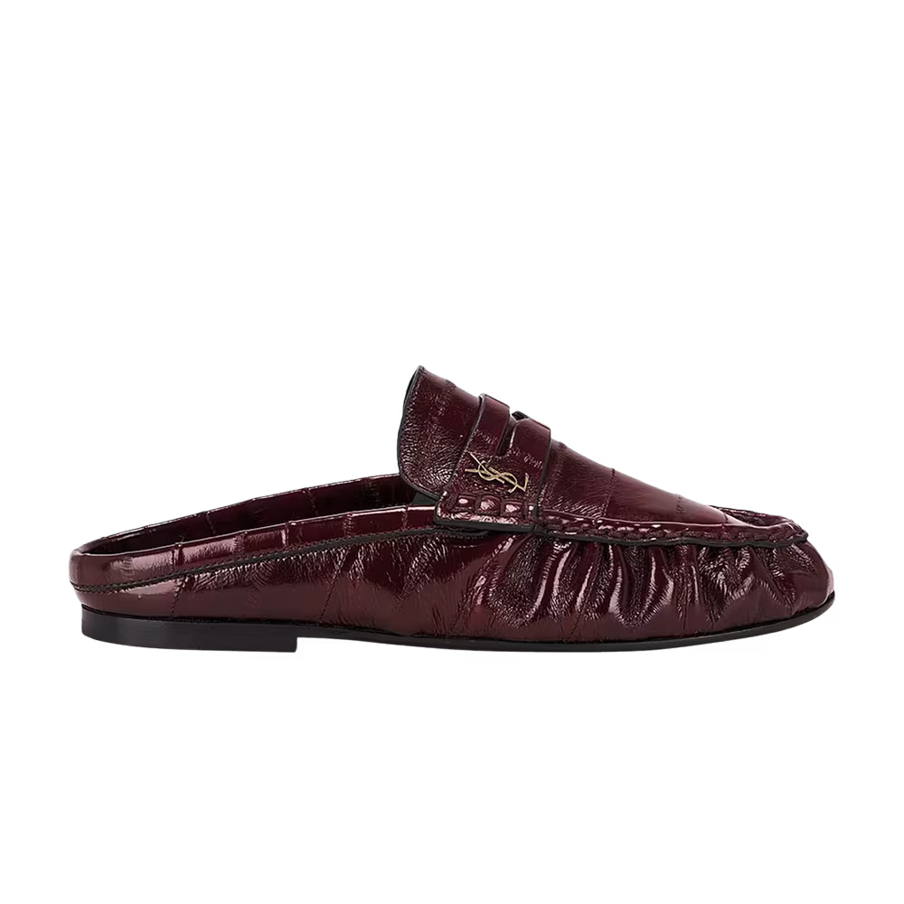 Saint Laurent Women's Le Loafer Mule Deep Bordeaux