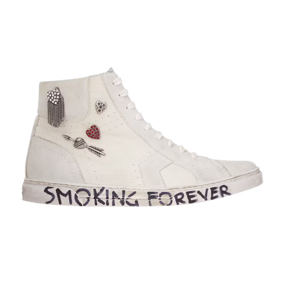 Saint Laurent Joe Mid Top Sneaker Ivory