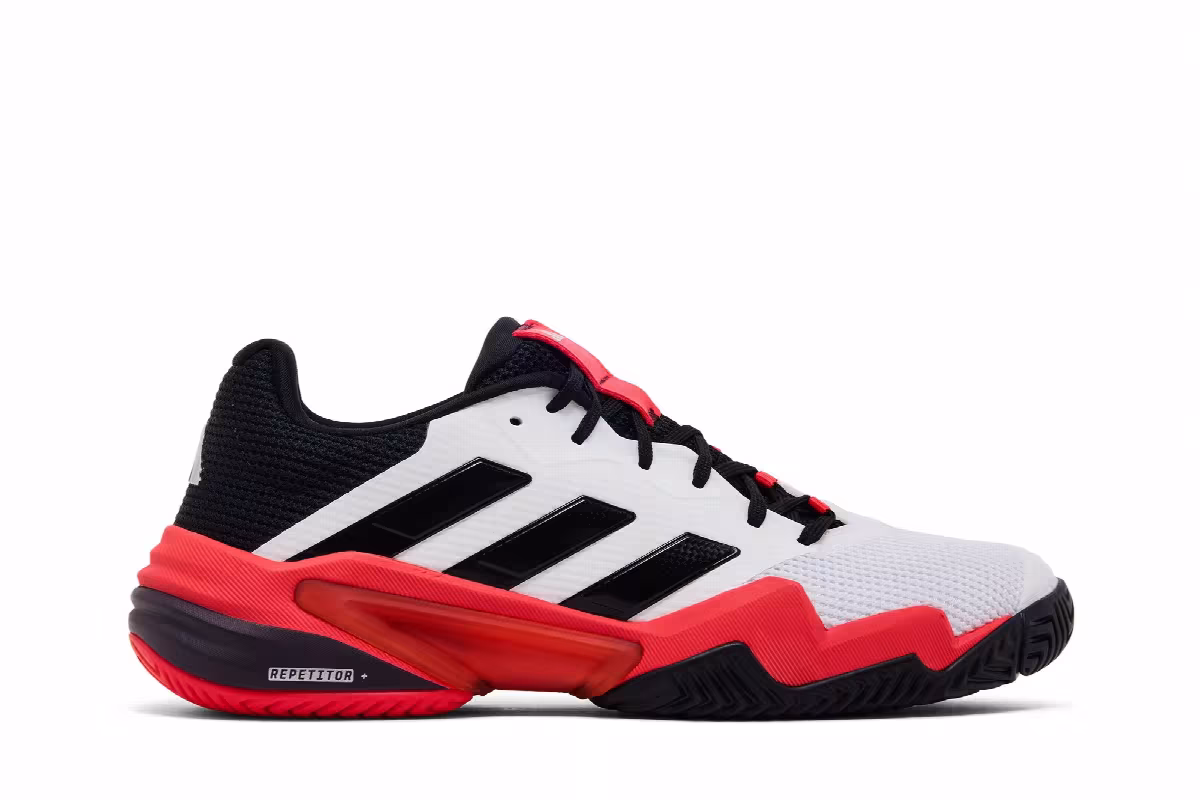 adidas Barricade 13 White Black Lucid Red, view 2