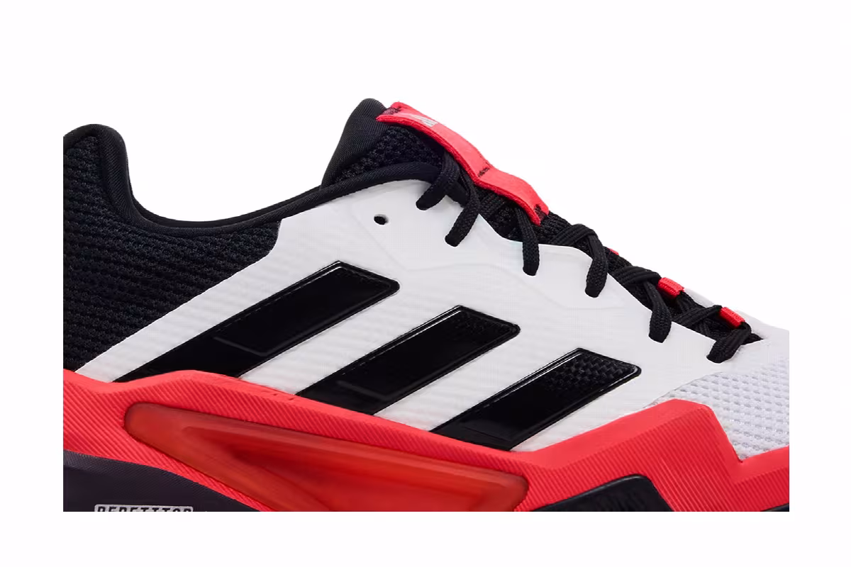 adidas Barricade 13 White Black Lucid Red, view 3
