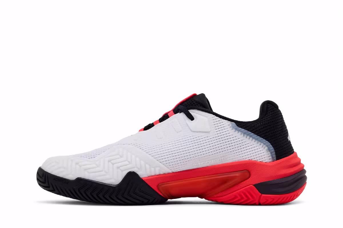 adidas Barricade 13 White Black Lucid Red, view 4