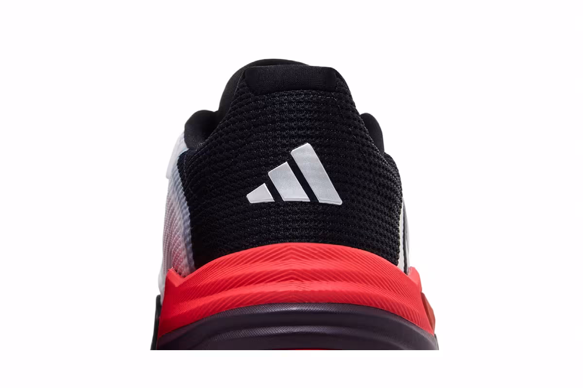adidas Barricade 13 White Black Lucid Red, view 8