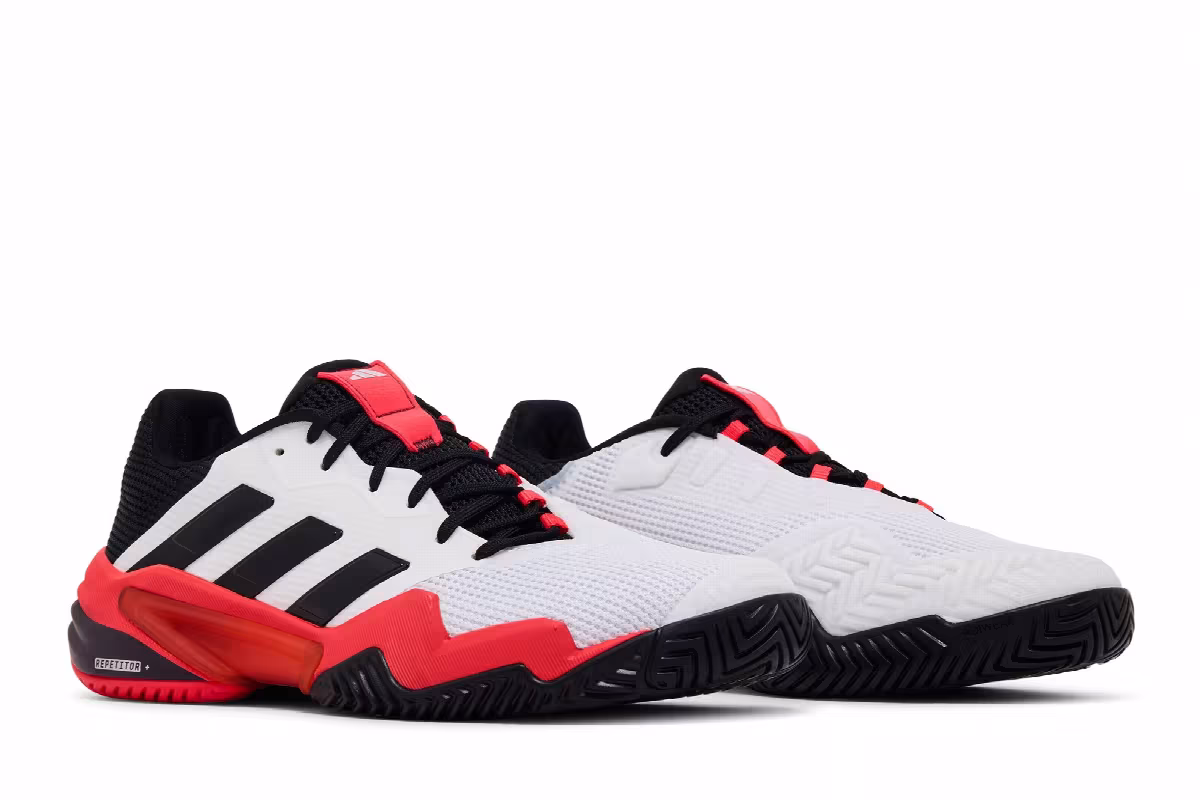 adidas Barricade 13 White Black Lucid Red, view 9