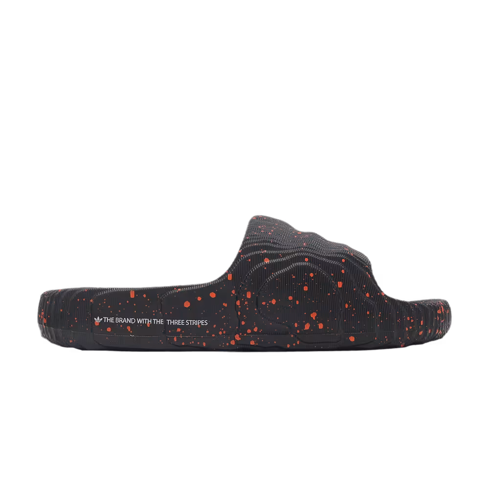 Adidas Adilette 22 Slide Black Orange Speckled